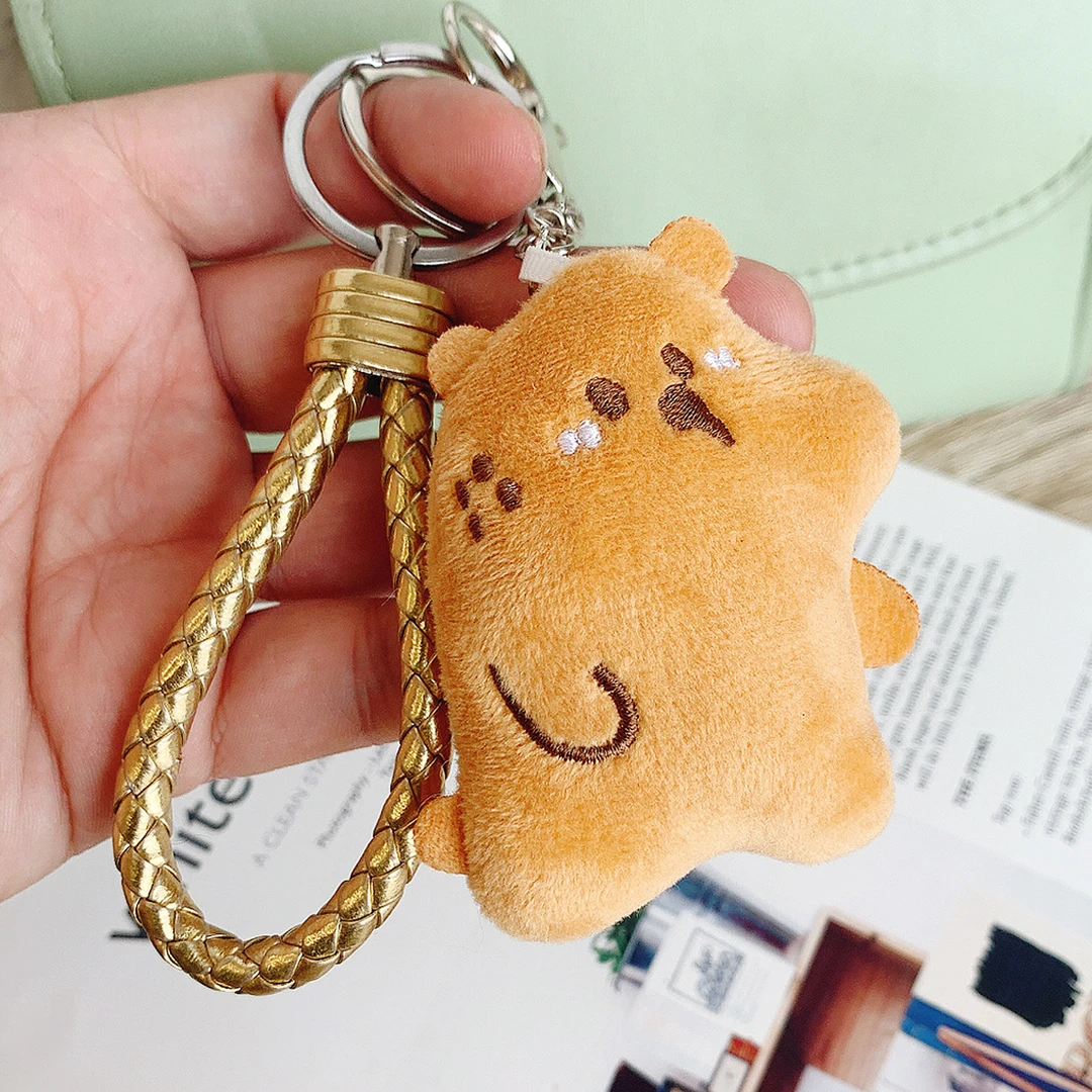 捏捏叫会叫的小熊熊吱吱叫公仔玩偶包包挂件车钥匙扣手机挂饰挂绳
