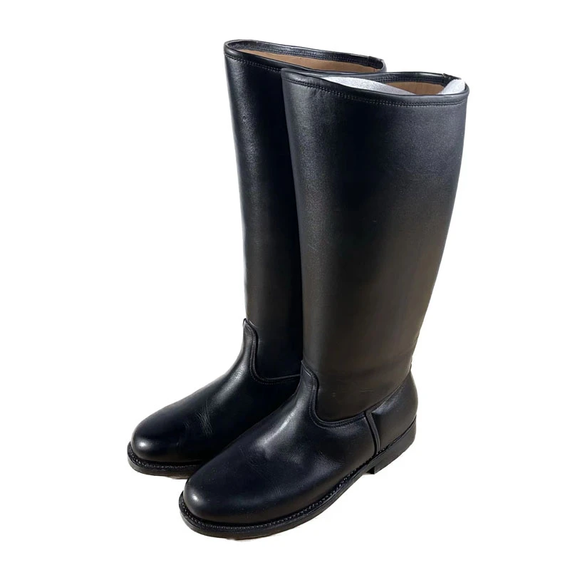 收藏经典全新老货男款长筒皮靴黑色头层皮低靴夏季马靴头层皮