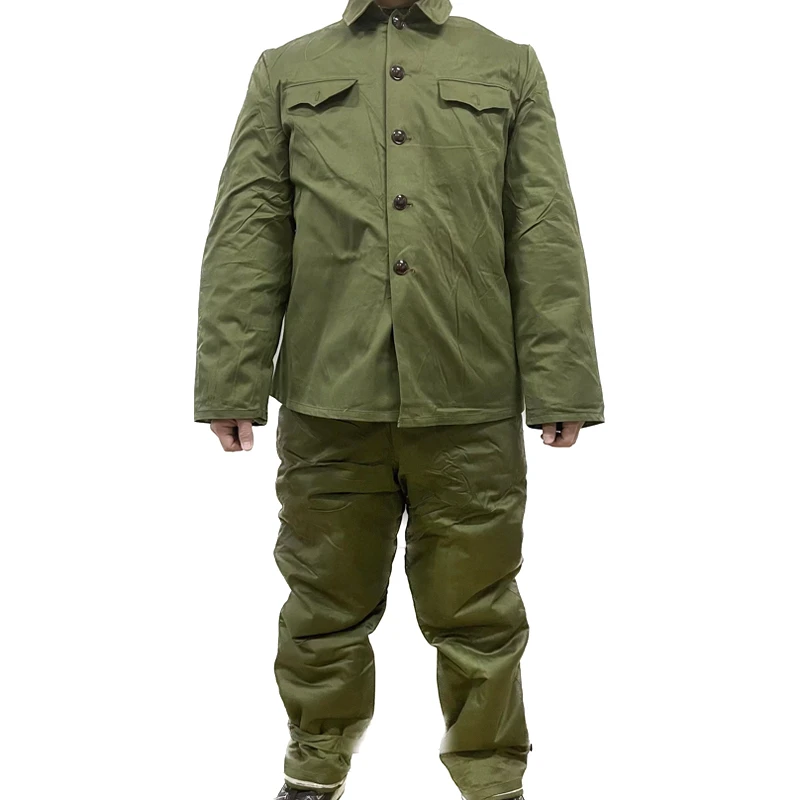 单裤子冬季男士东北防寒保暖可拆卸外套加厚绿套装绵羊毛