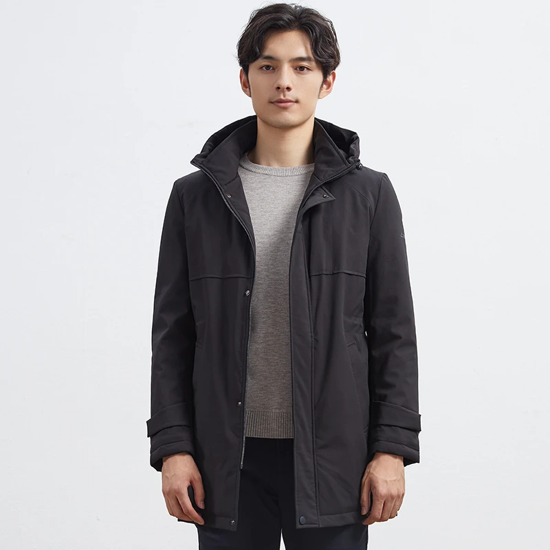 【福利款】才子连帽棉服男冬季加棉保暖商务休闲中长款风衣棉衣