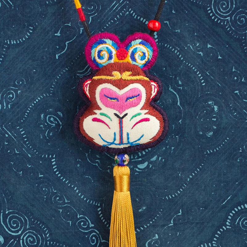 王的手创【大圣】项链原创手工刺绣毛衣链孙悟空猴生肖复古悟空传