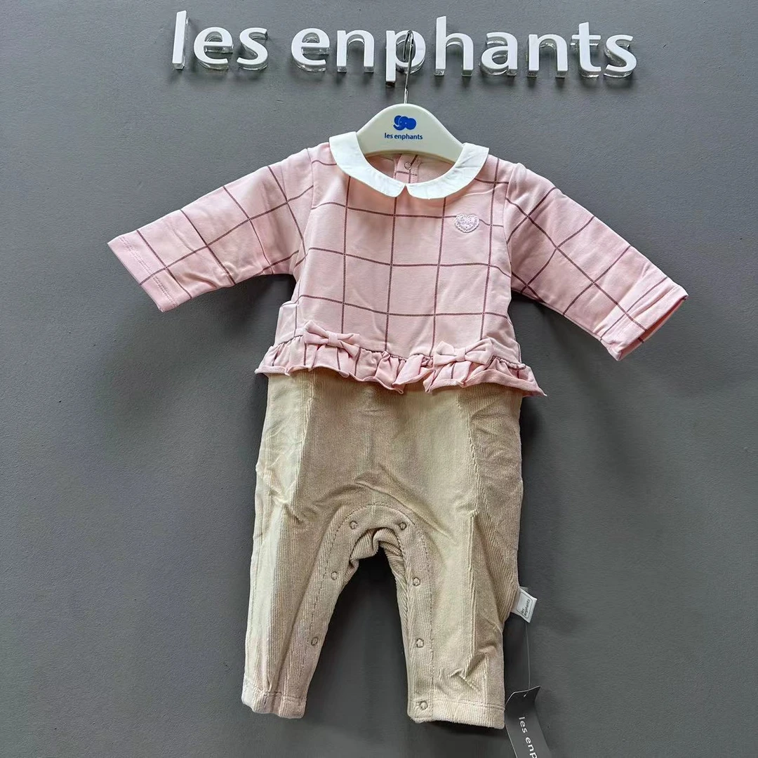 丽婴房春秋女宝宝针织连衣裤婴儿长袖连体衣爬服