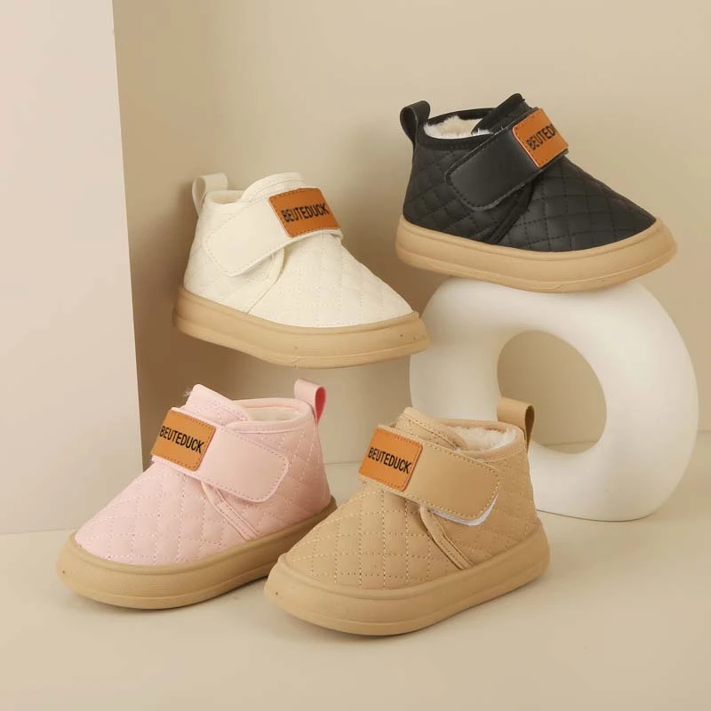 BEUTE DUCK冬款儿童棉鞋加绒宝宝雪地靴防滑小童鞋男孩保暖女童鞋