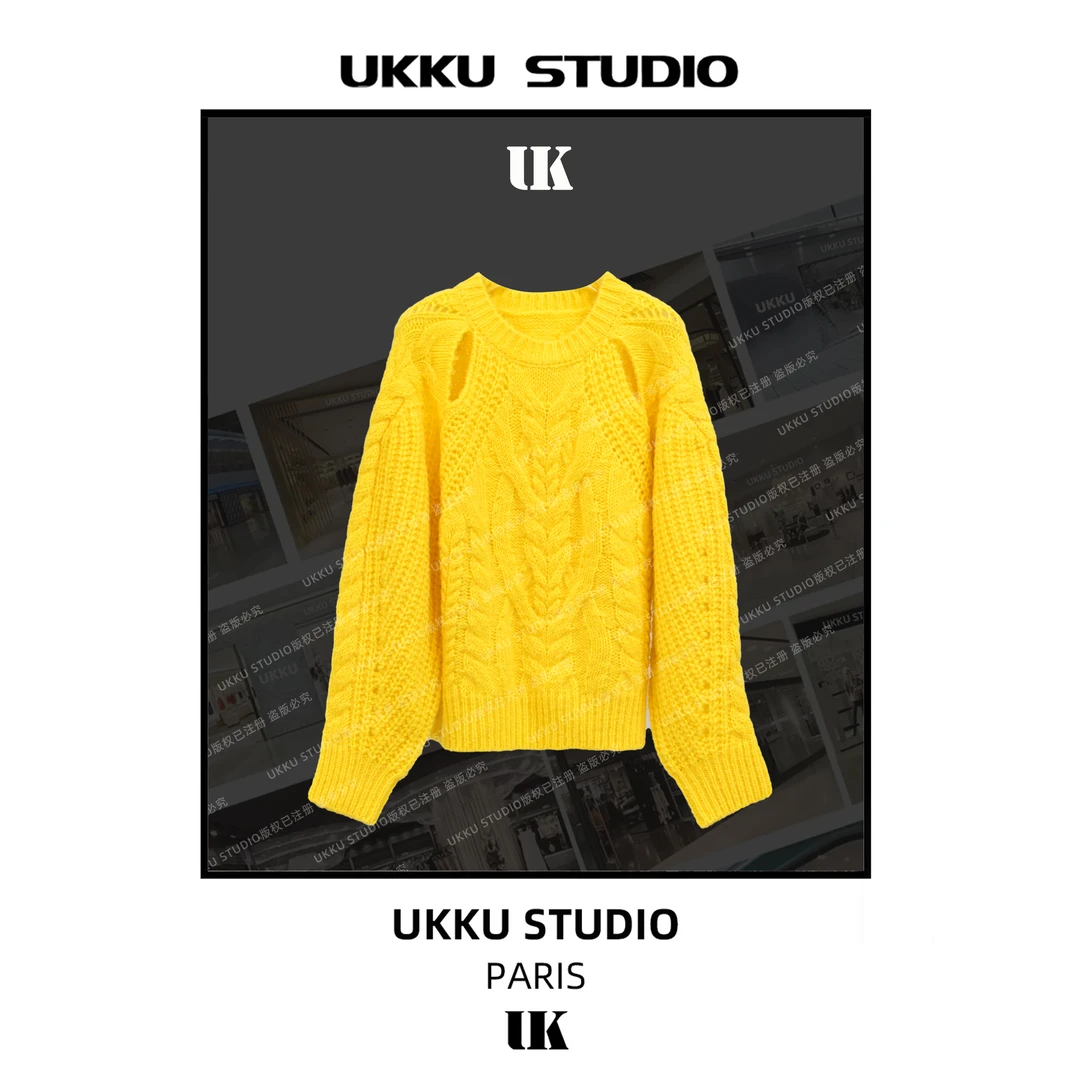 香【BASSIRIANA】小众高级法式高级百搭套头圆领设计感毛衣2210337