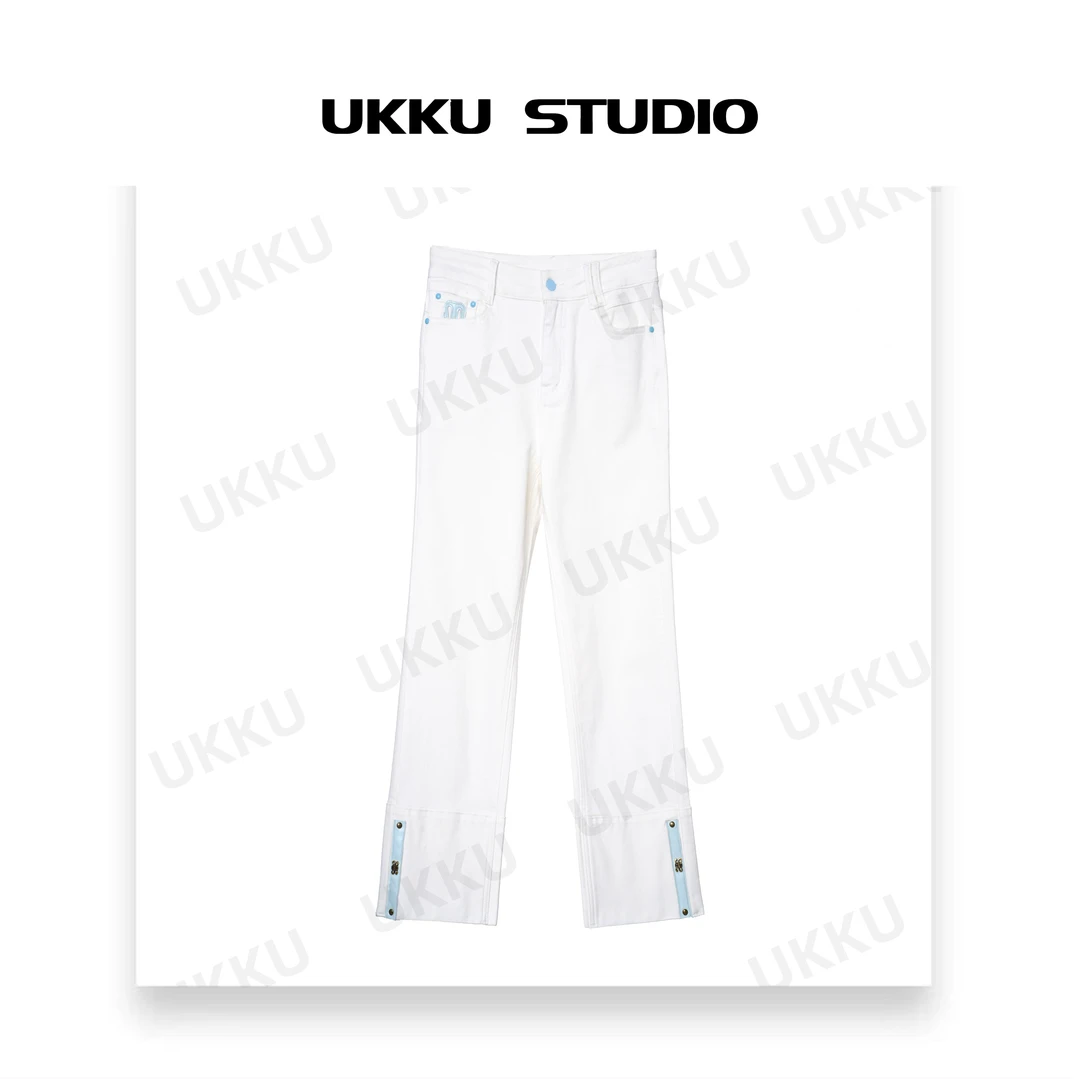 沐【UKKUSTUDIO】轻奢时尚百搭重工高奢设计师直筒牛仔裤511922