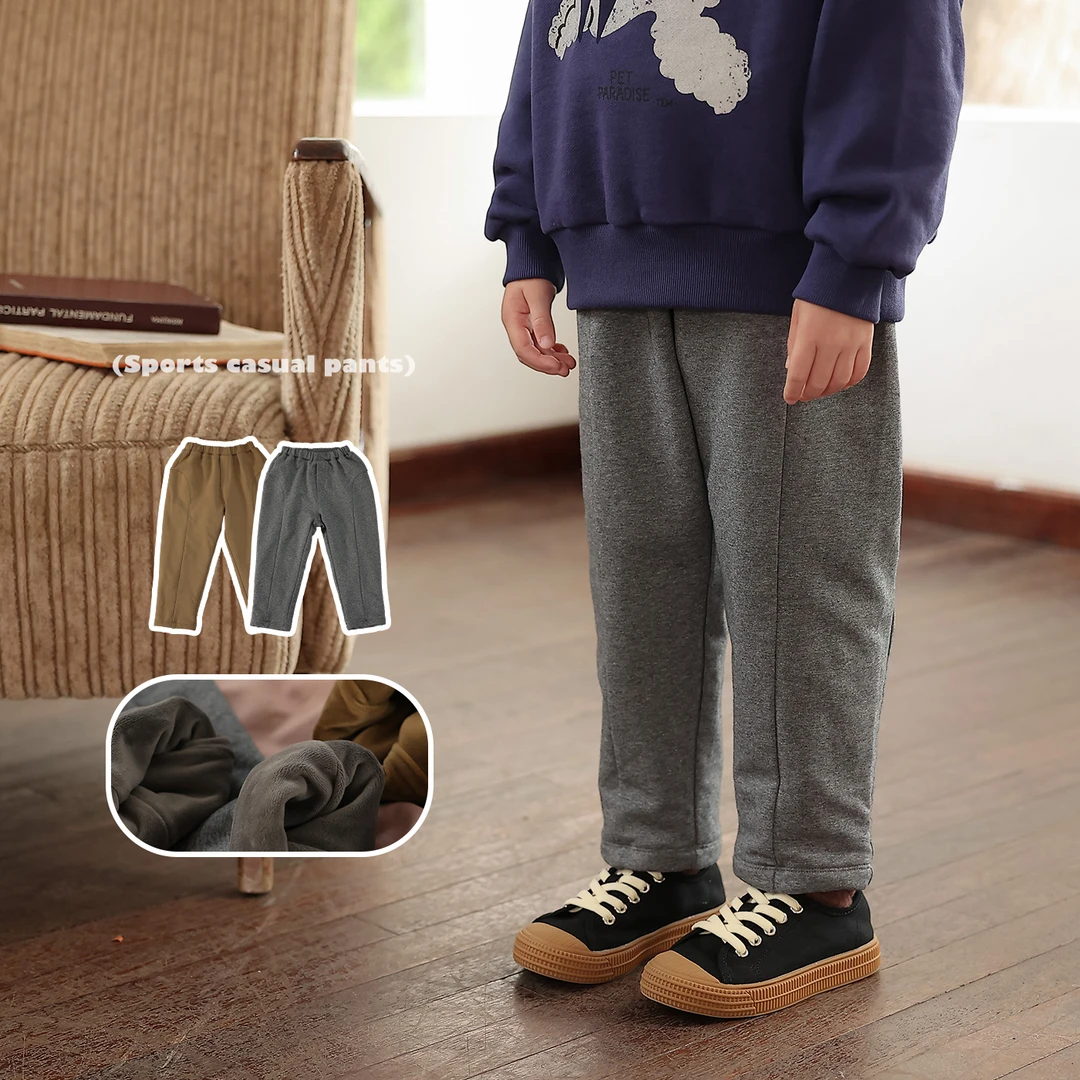 【easa私服】人手2条吧ju好穿软糯高弹加绒幼儿园双层运动休闲裤