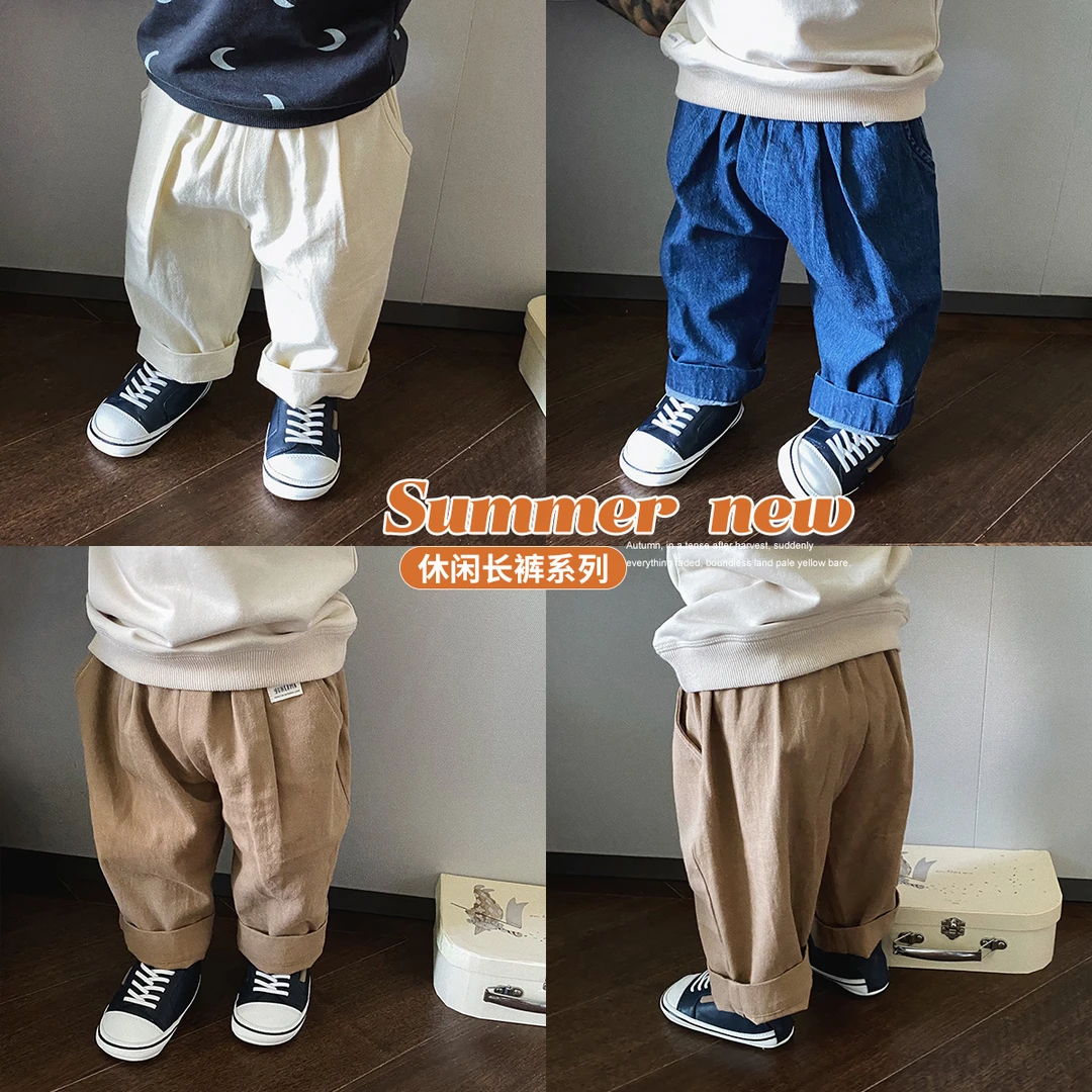 允儿妈婴童宝宝裤子秋新品婴童宽松个性牛仔长裤婴幼儿洋气休闲裤