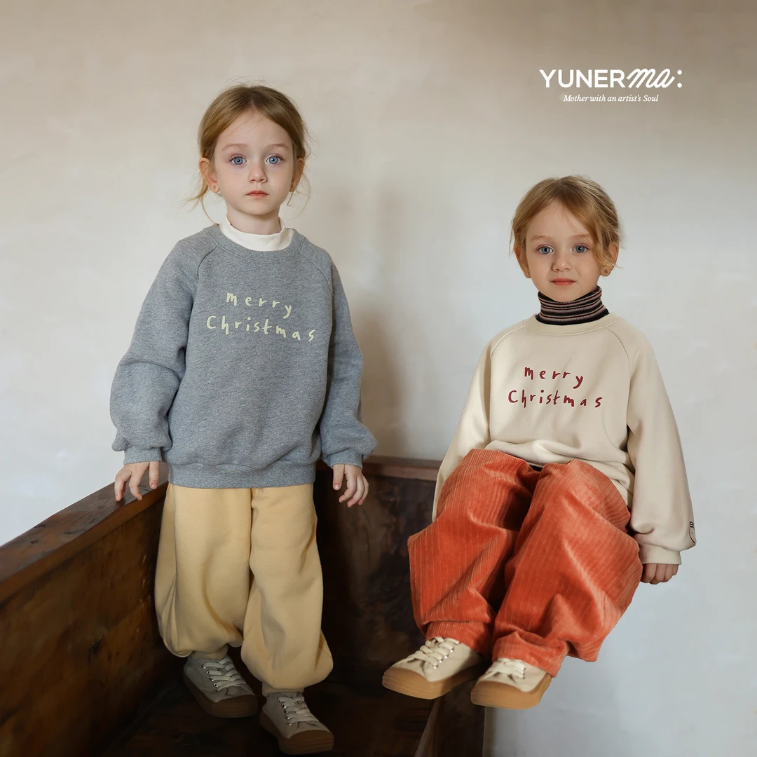 幼儿园宝宝可爱加绒百搭字母卫衣允儿妈秋冬新款加厚长袖女童上衣