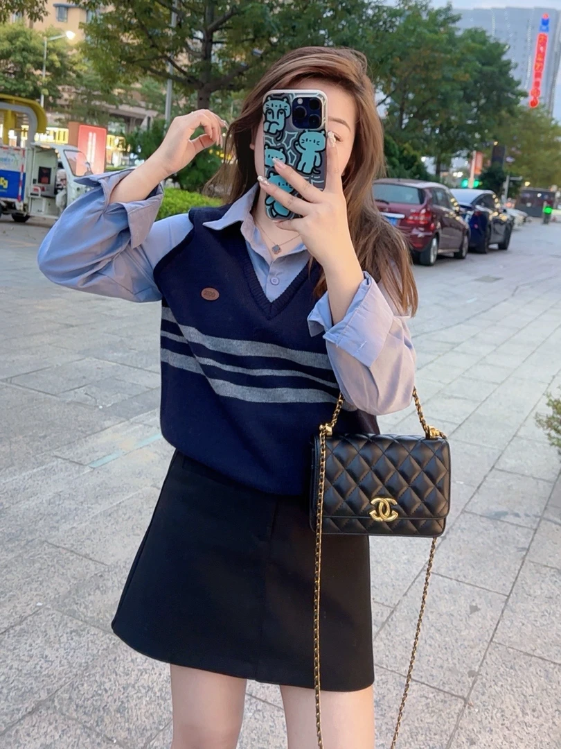 大顾家·学院风减龄假两件上衣