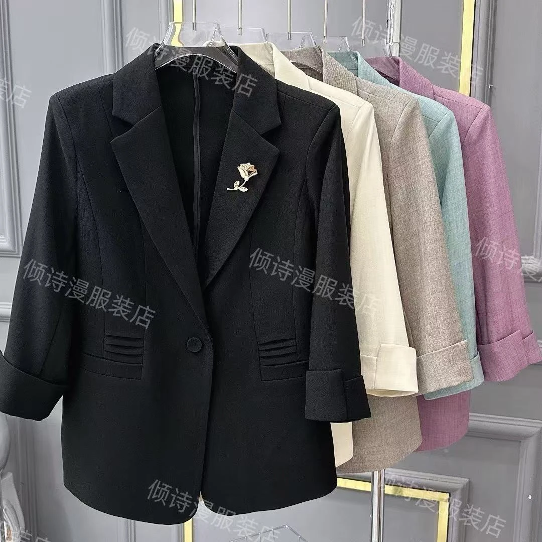 2025秋季新款设计感时尚气质西装女洋气显瘦遮肉休闲女小西服9166