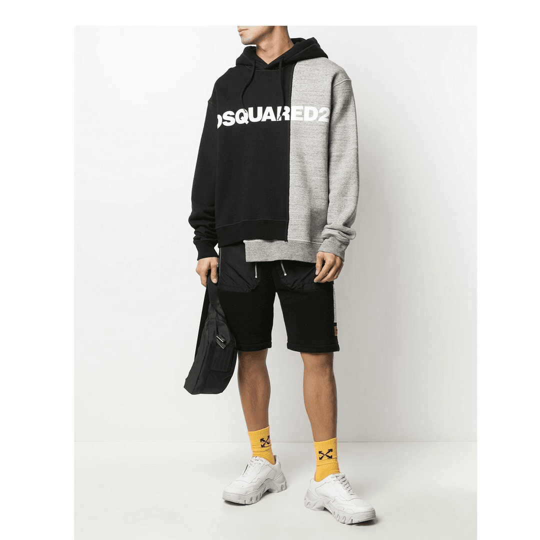 Dsquared2 双色不对称连帽运动衫/正品保障/假一赔四/公价4900