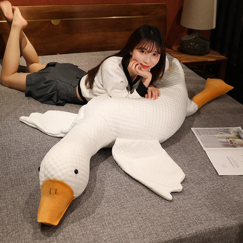 【优赫】120cm冰丝豆豆大鹅玩偶夹腿抱枕
