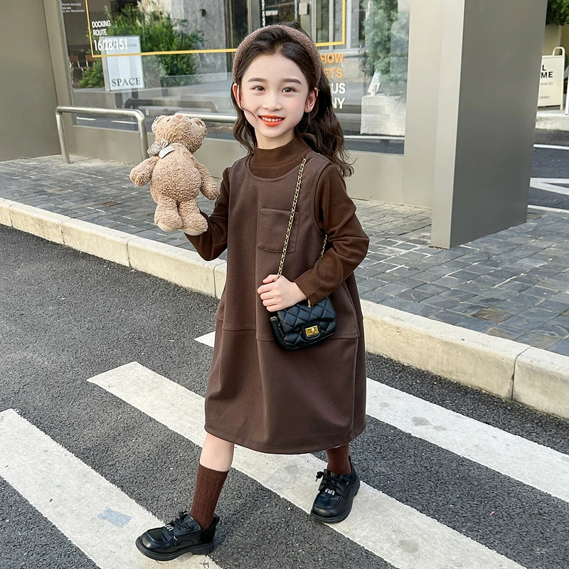 女童套装春秋装洋气韩版时髦女童背心裙两件套小女孩宝宝2025新款