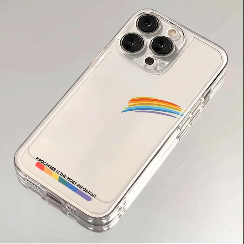 ins幸运彩虹iphone15苹果手机壳14promax硅胶13pro透明软12新款11