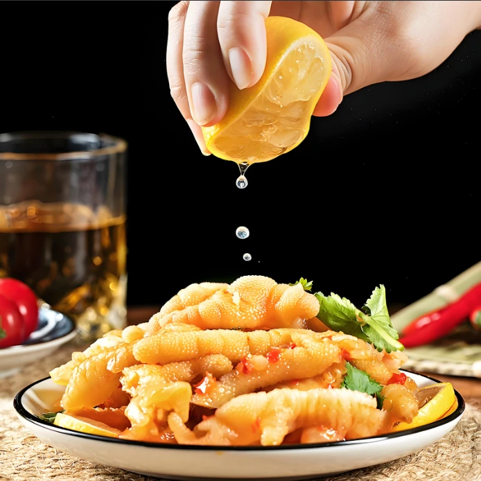 酸辣柠檬无骨鸡爪整爪开袋即食冷冻1000g脆爽过瘾