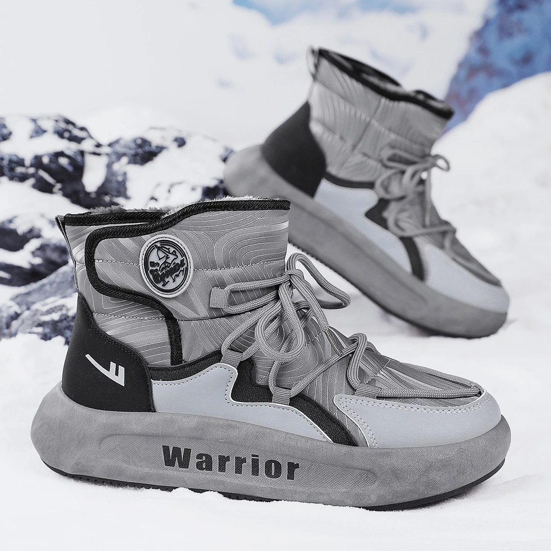 回力雪地靴男款2024冬季新款百搭加绒加厚保暖户外休闲东北大棉鞋