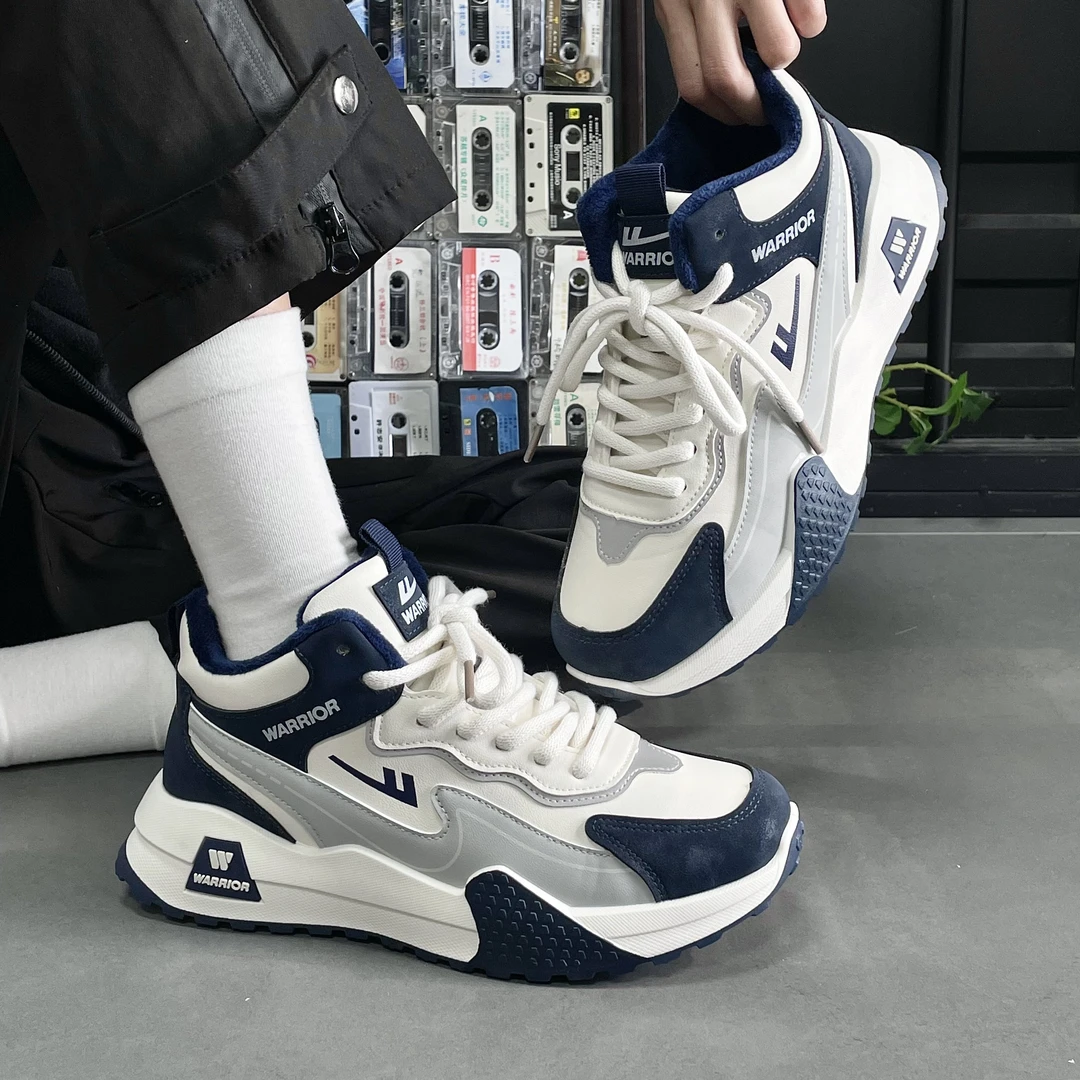 回力高帮男鞋2024新款秋冬季厚底小众棉鞋增高休闲时尚百搭板鞋男