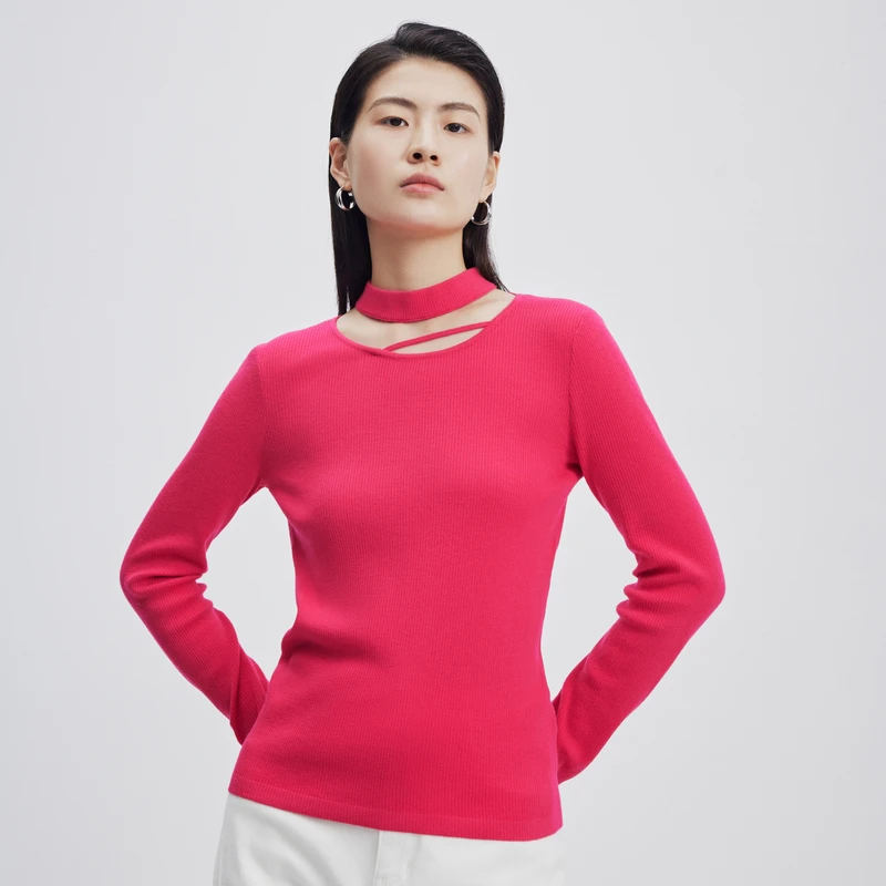 小云总专属LEISURE丽雪设计感两色毛衫1691