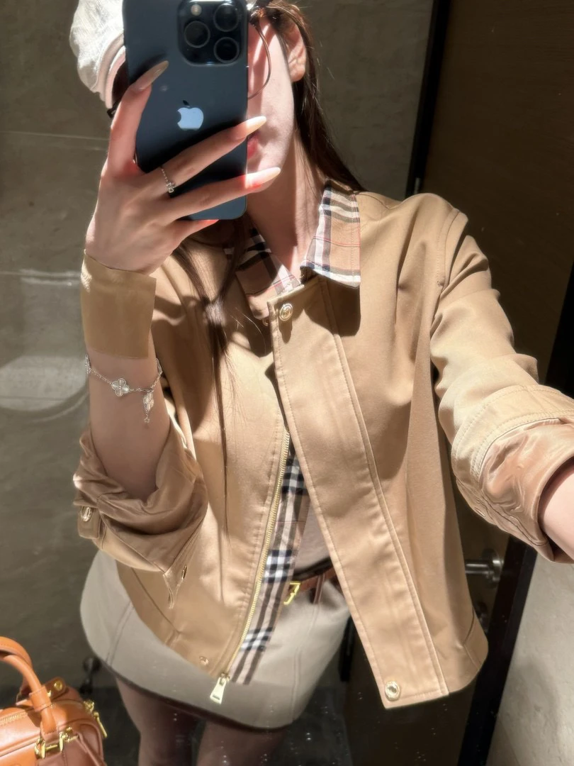 秋季韩系减龄短款格子气质夹克外套高腰半身裙两件套