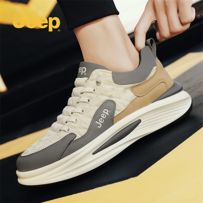 jeep吉普男鞋秋季时尚潮鞋男士百搭休闲鞋春季厚底防滑老爹鞋潮鞋