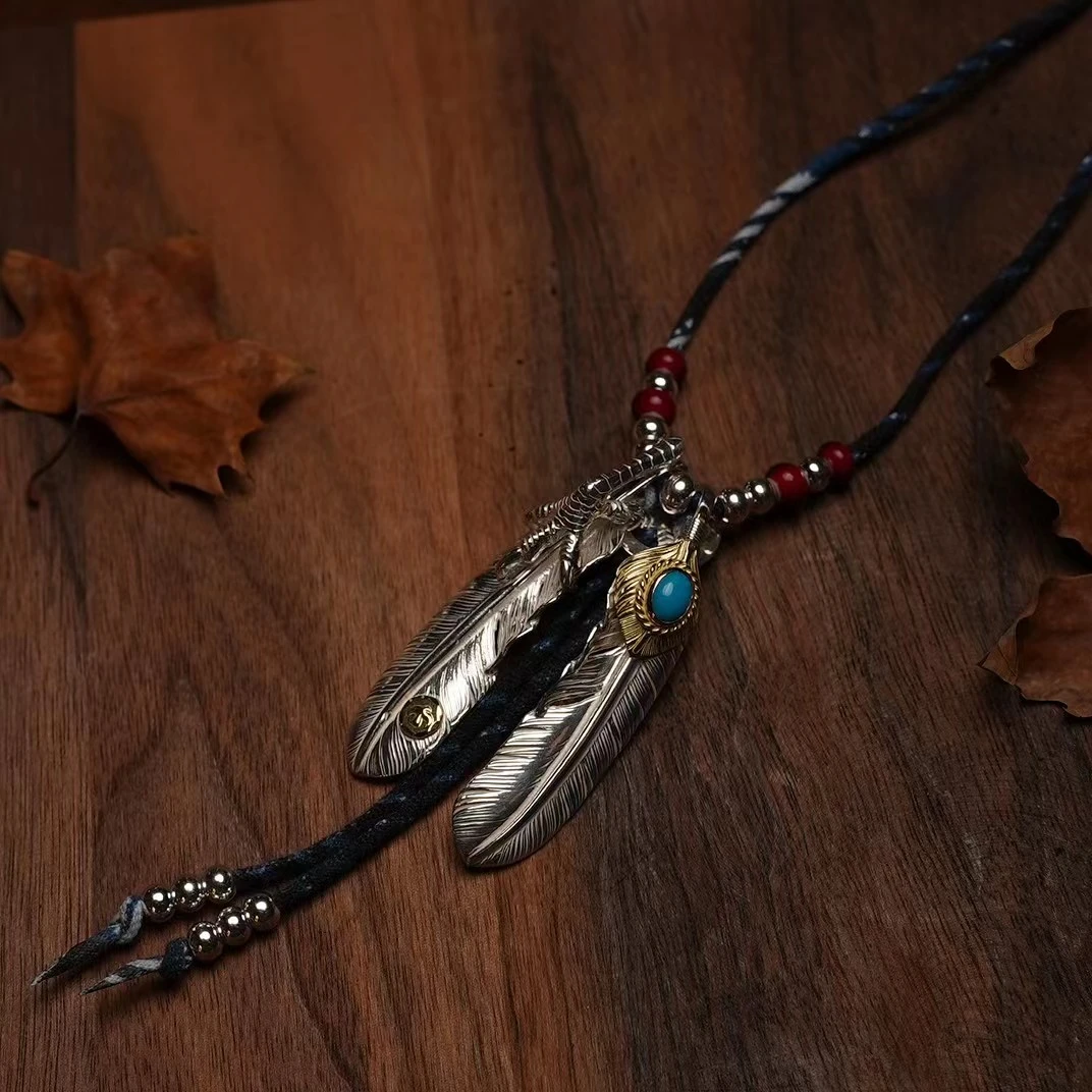 银爪点金特大羽+上金松 大羽毛 项链吊坠 GOROS高桥吾郎