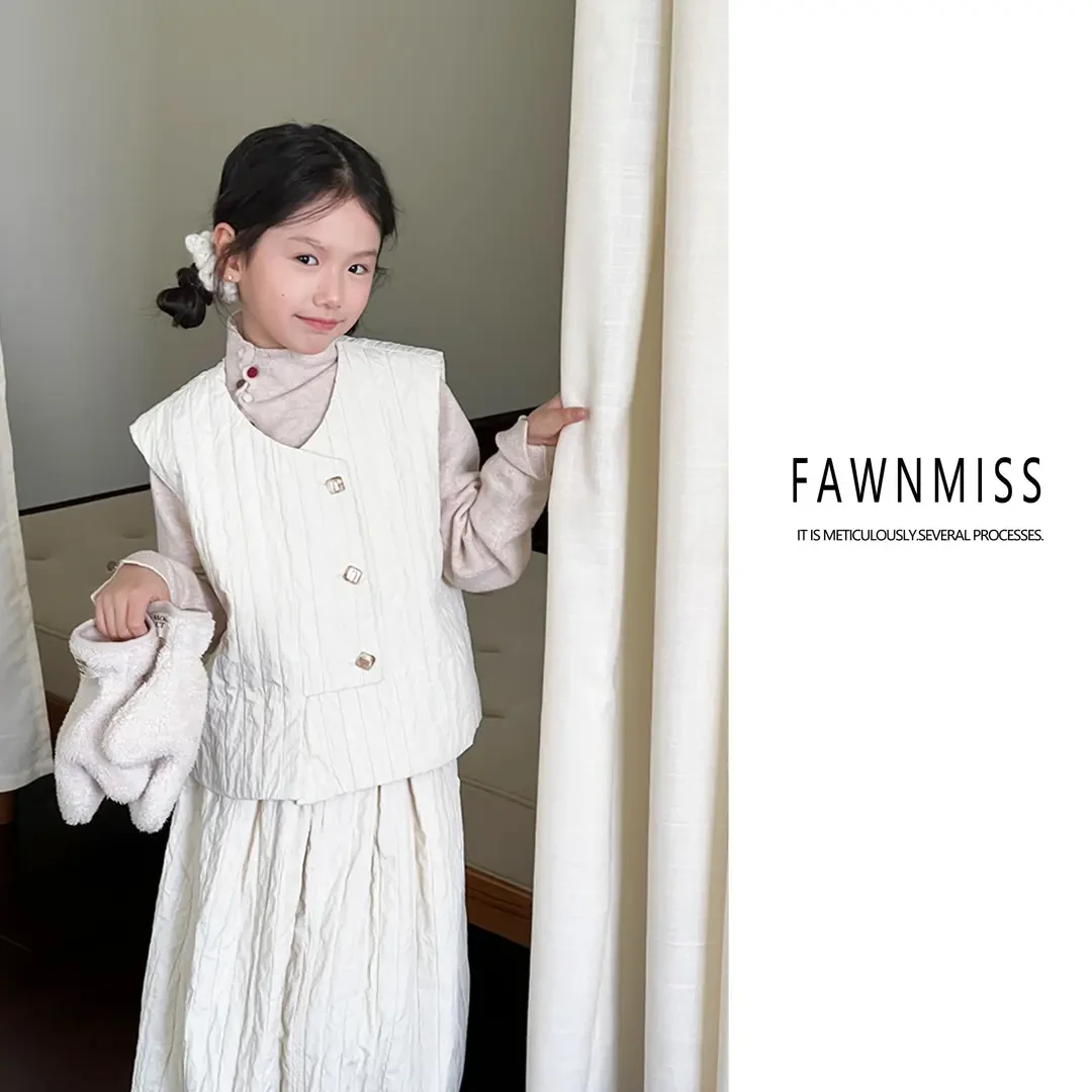 【素白仙裙】女中大童装2024新款时尚显瘦宽松休闲长袖套装QK1178