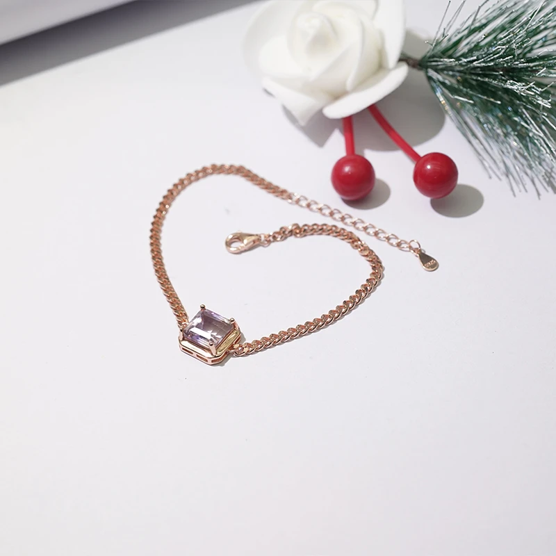 0530-CBGFCP4 紫黄晶手链