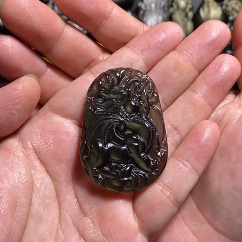 【闪购商品】黑曜岩颈饰未镶嵌A*.赠绳