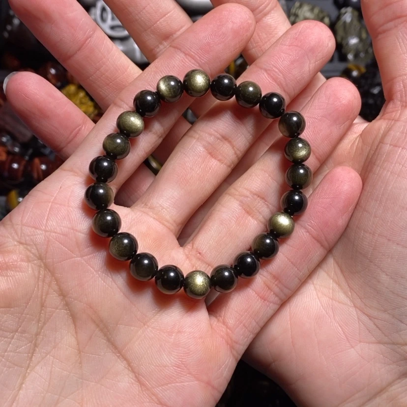【闪购商品】黑曜岩手串未镶嵌糖*芦