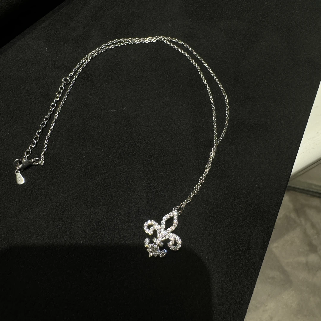 铜合金项链 高定重工款小众百搭银色项链