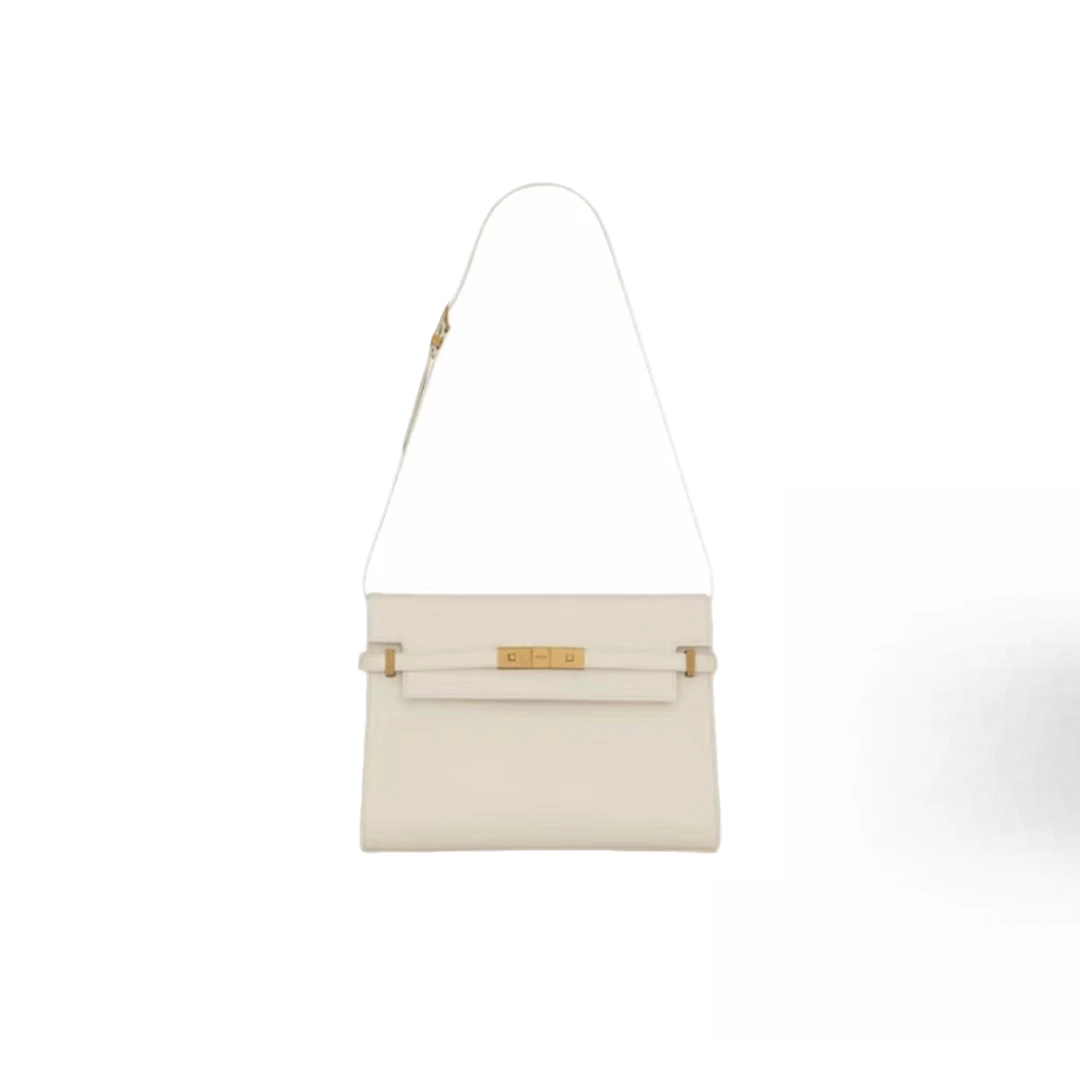 99新 YSL/圣罗兰 白金中号曼哈顿斜挎包