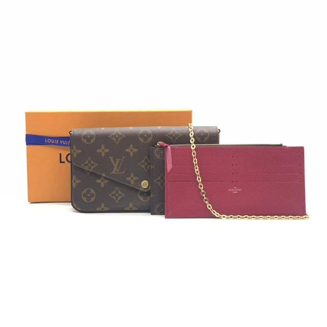 99新 LouisVuitton/路易威登 老花三合一链条包/芯片