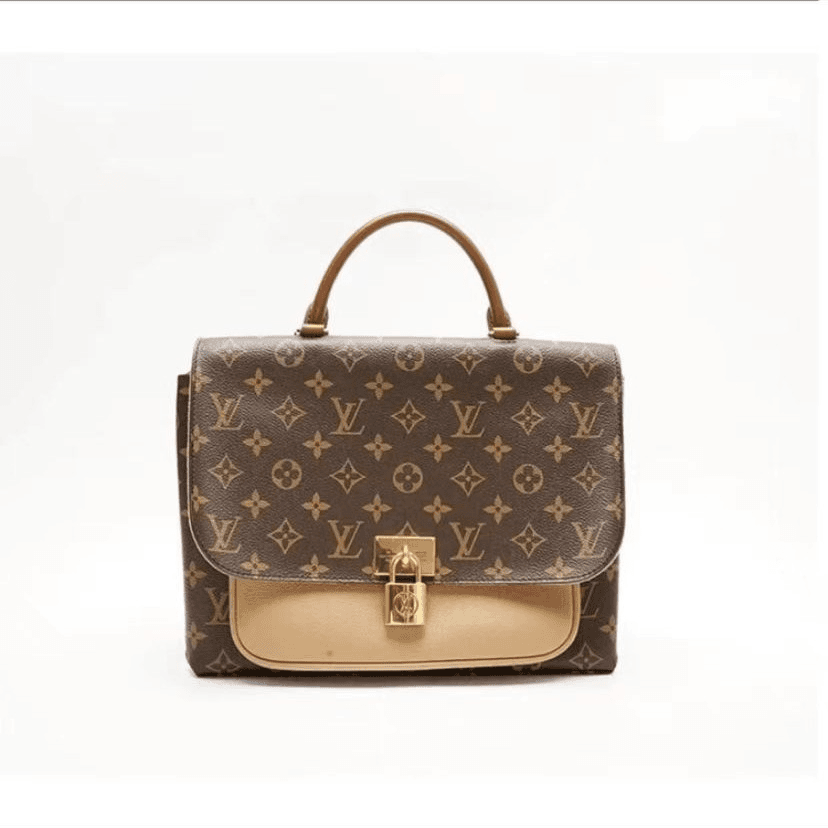95新 LouisVuitton/路易威登 牛奢网/LV手提锁头邮差包拼卡其色/