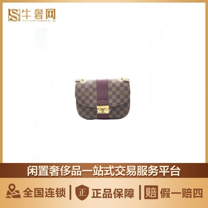 95新 LouisVuitton/路易威登 牛奢网周年庆/LV 棕棋盘格小猪包