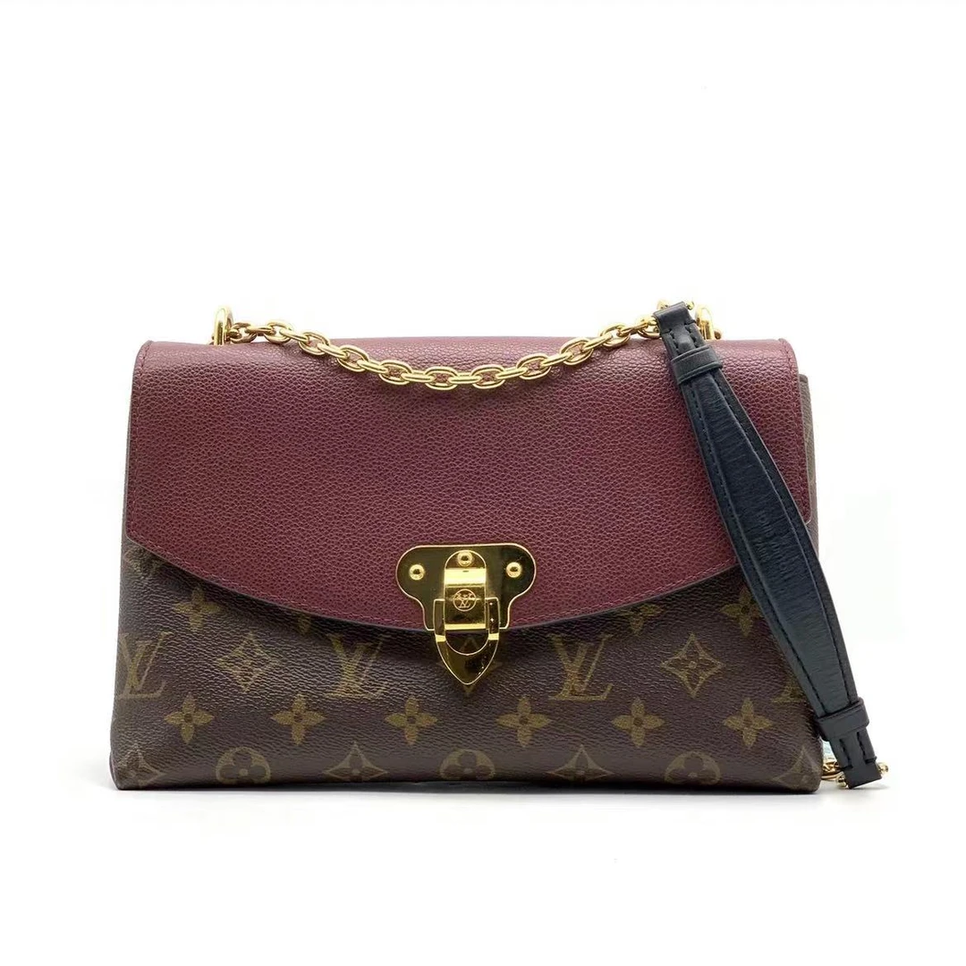 95新 LouisVuitton/路易威登 酒红色新款传奇信封包