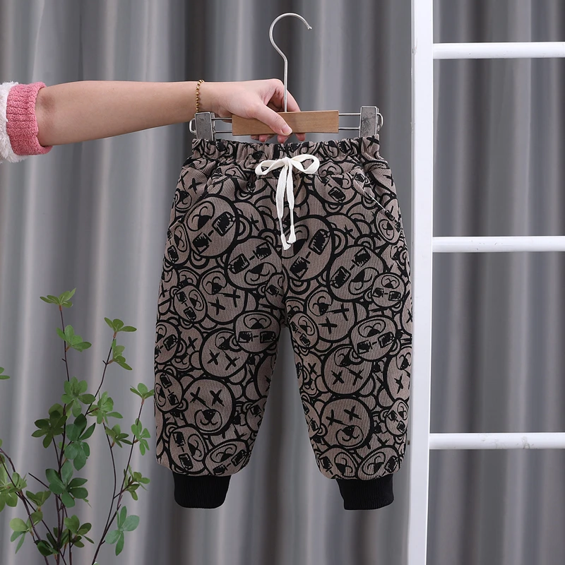 儿童加绒裤春秋冬女 童休闲裤男童运动裤中大小童加绒裤子