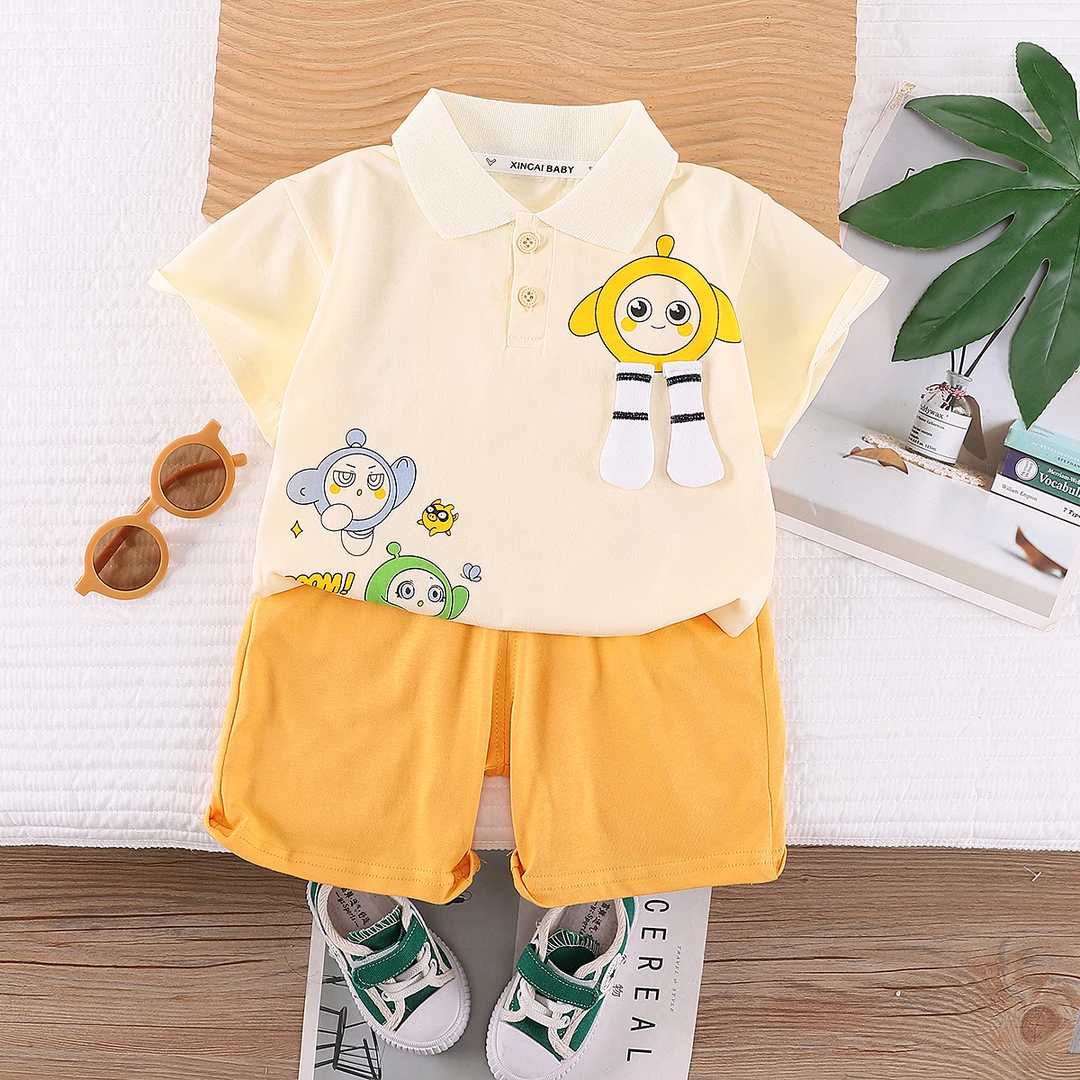 男童夏装套装2024新款帅气宝宝短袖两件套女童短袖夏季儿童衣服潮