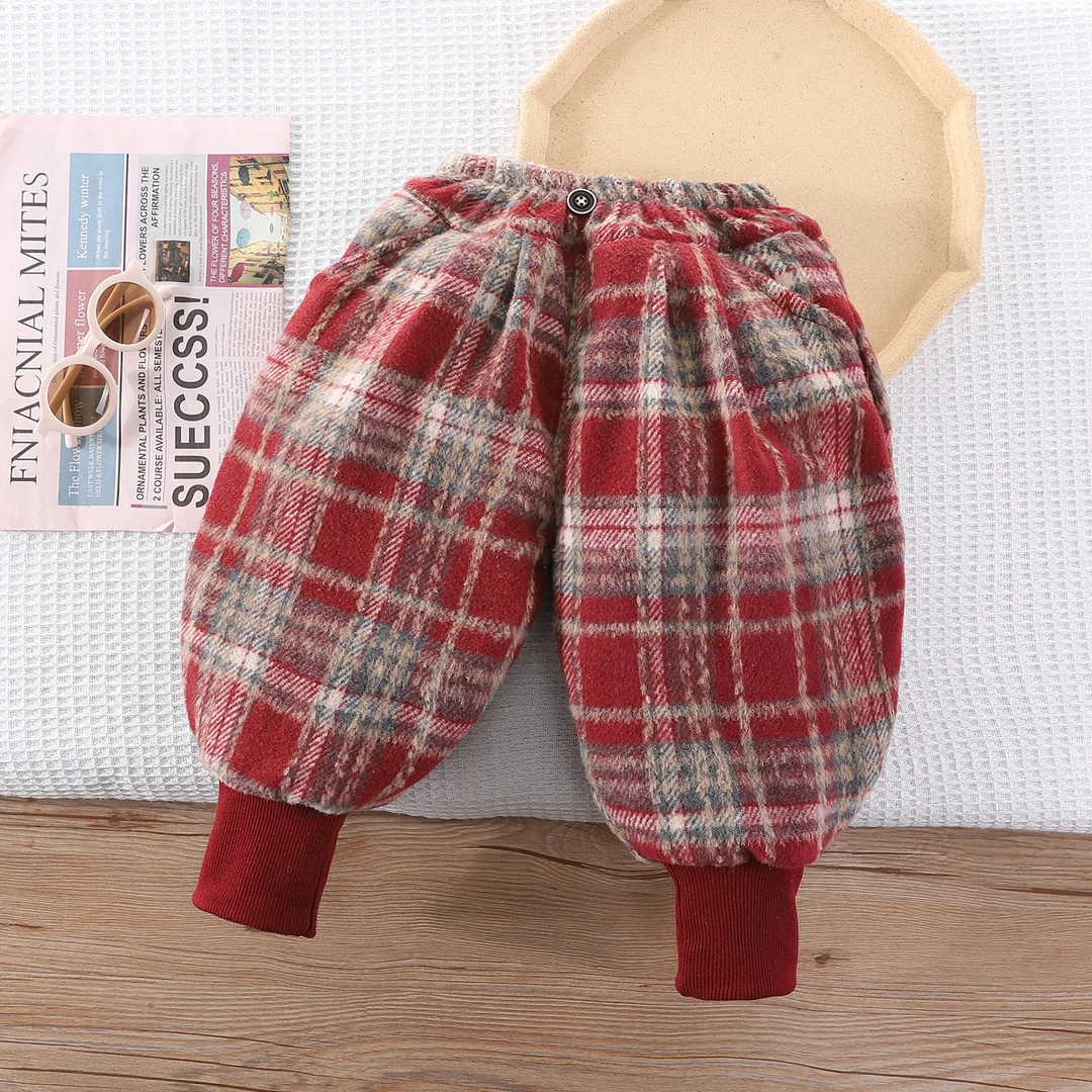 男童休闲裤加绒儿童秋冬新款棉裤夹棉女童保暖裤加厚冬裤