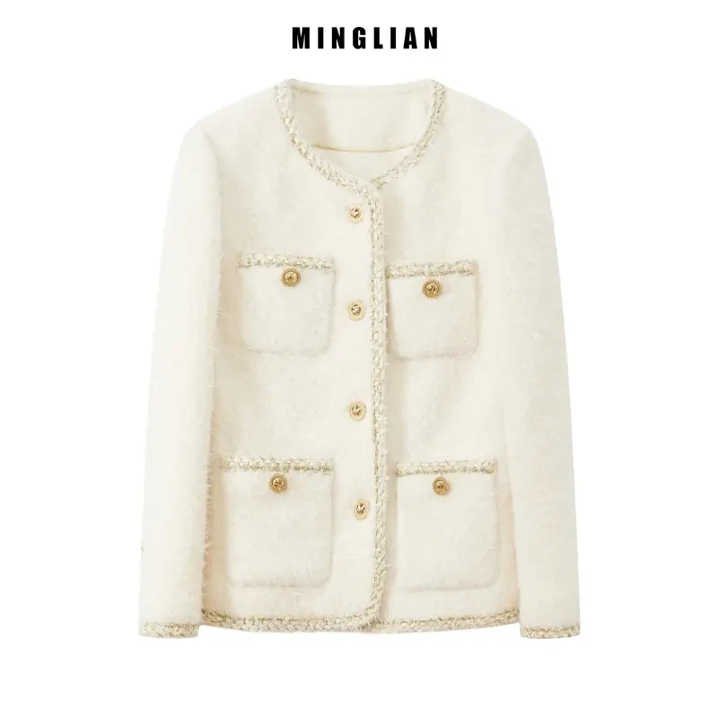 【90%白鹅绒】小香风羽绒服外套女2023冬季新款轻奢气质上衣1127