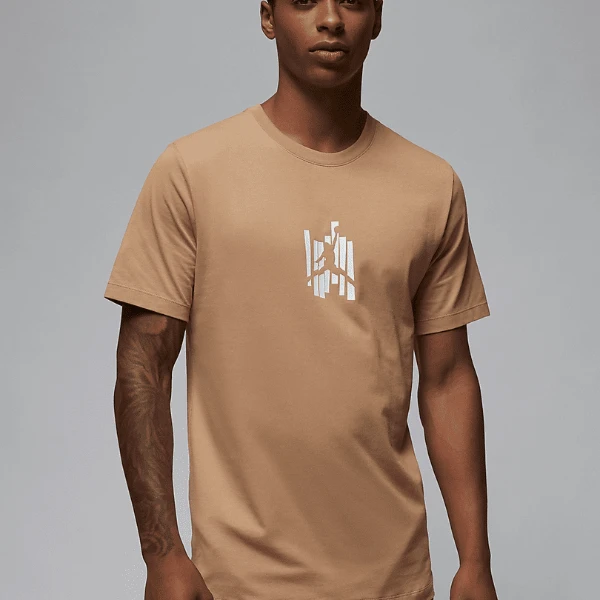 NIKE/耐克AIR JORDAN男子休闲短袖AJ运动休闲T恤卡其色FD7026-200