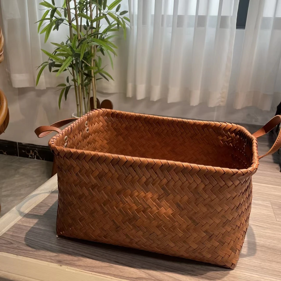 （邱师傅）手工精美仿藤塑编收纳筐(拍一发二)