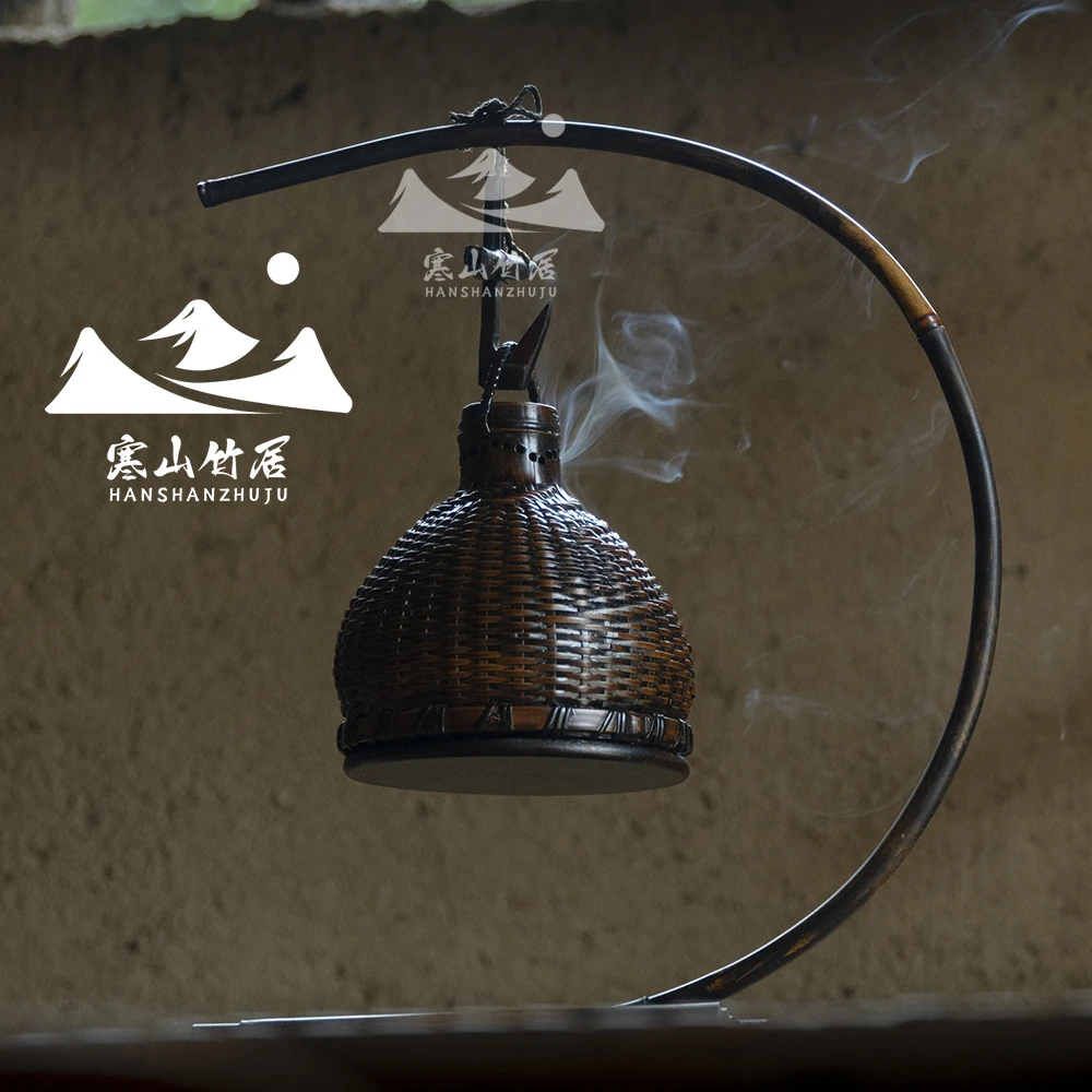 XL001（邱师傅）手工竹编香炉摆件唯美新中式配饰工艺品摆件