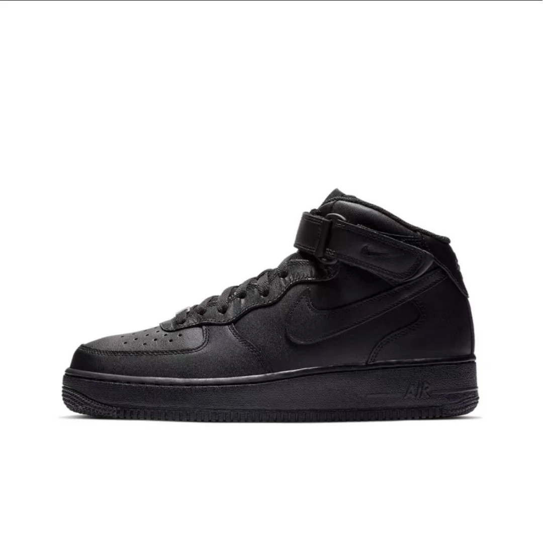 NIKE/耐克 Air Force1 07中帮防滑耐磨平衡纯黑男士板鞋CW2289001