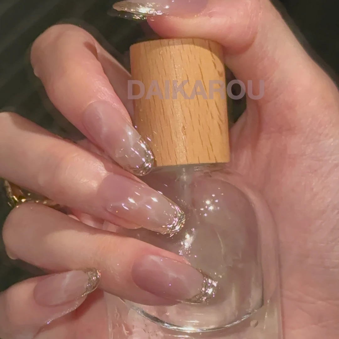 汉紫描金 黛卡柔  每分每刻 此度 中椭圆 手工穿戴甲10片