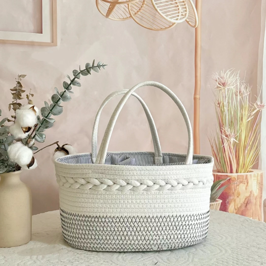 编织提篮时尚百搭大号分格收纳篮简约手提大包包