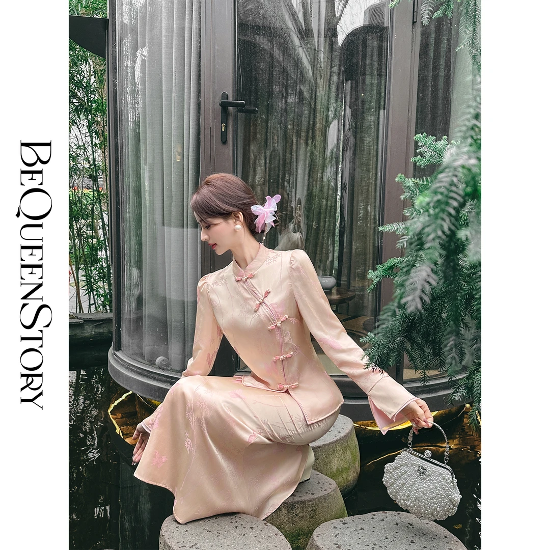 BeQueenStory【金缕蝶梦】重工手工盘扣中式收腰上衣&国风半裙