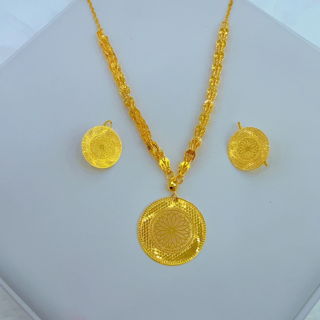 铜合金项链 新款两件套项链耳环高档高级精美百塔时尚首饰时尚