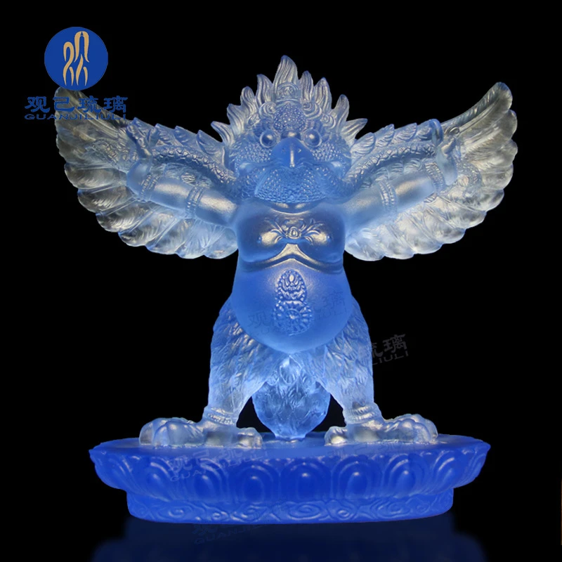 琉璃大鹏鸟金翅鸟迦楼罗雷鸟护法泰国佛像佛堂工艺品供奉摆件桌面