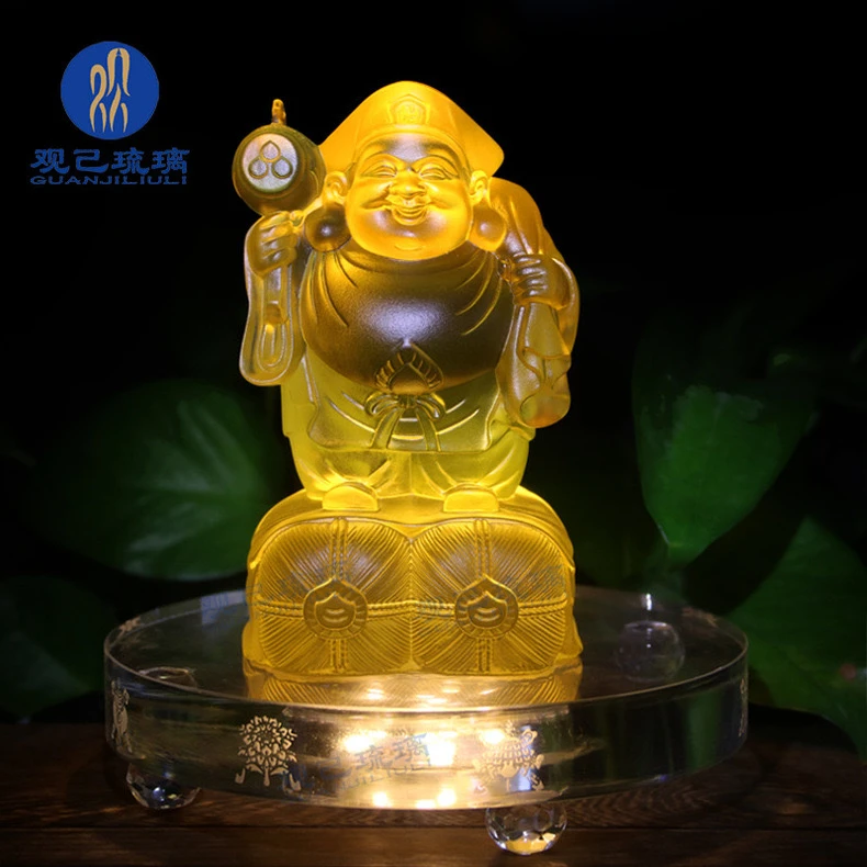 大黑天财神琉璃佛像摆件居家客厅家用桌面摆放财神护法