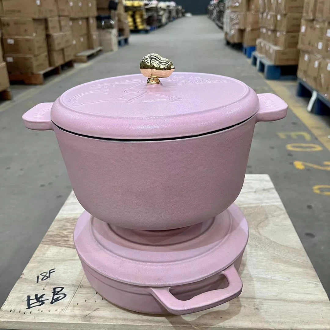 YANZAO/焱造珐琅锅22深煎+22旺旺两件套